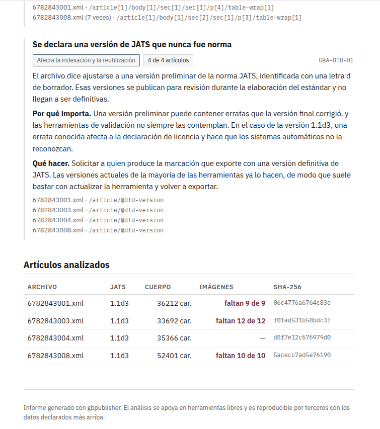 Informe del auditor mostrando resultados