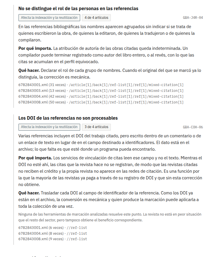 Informe del auditor mostrando resultados
